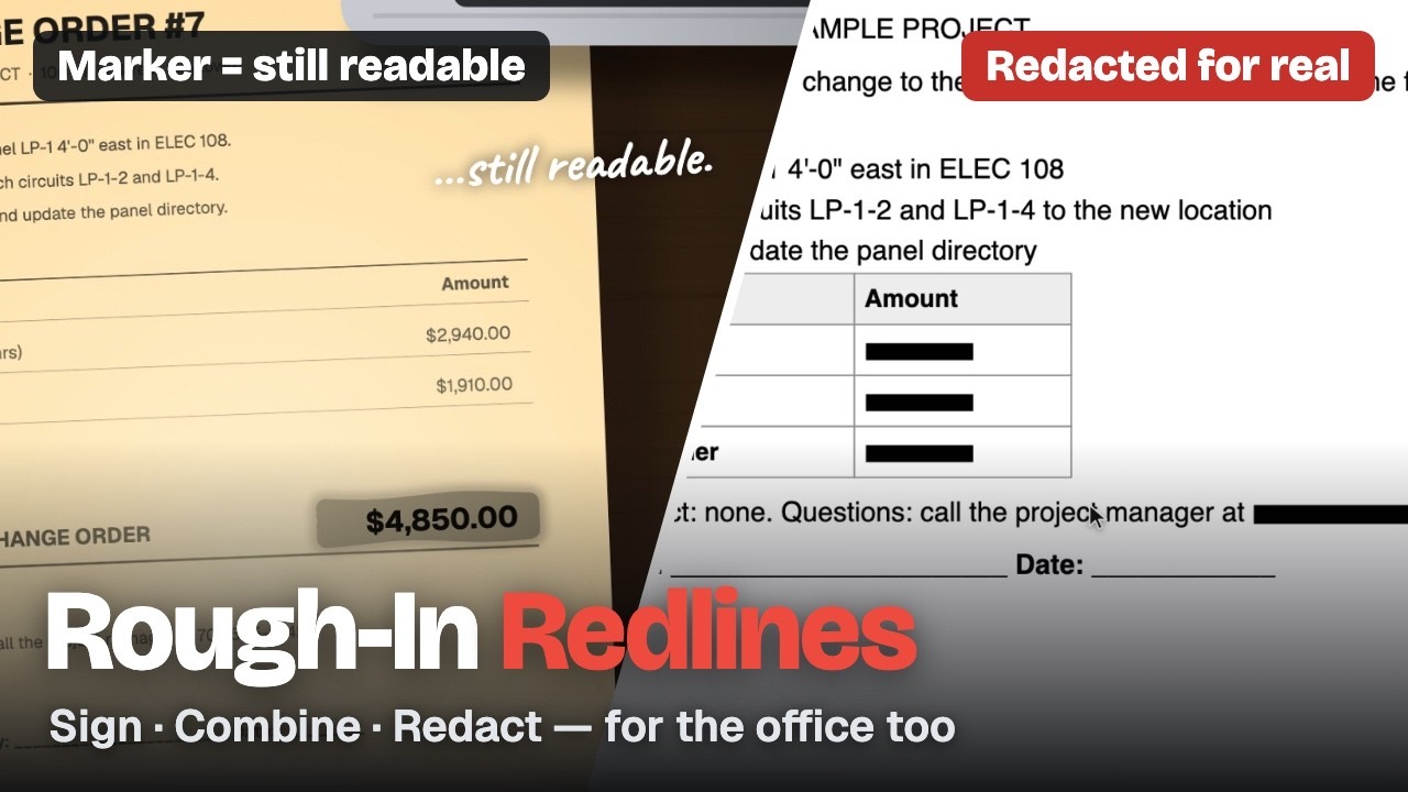 Rough-In Redlines — PDF Markup for the Trades